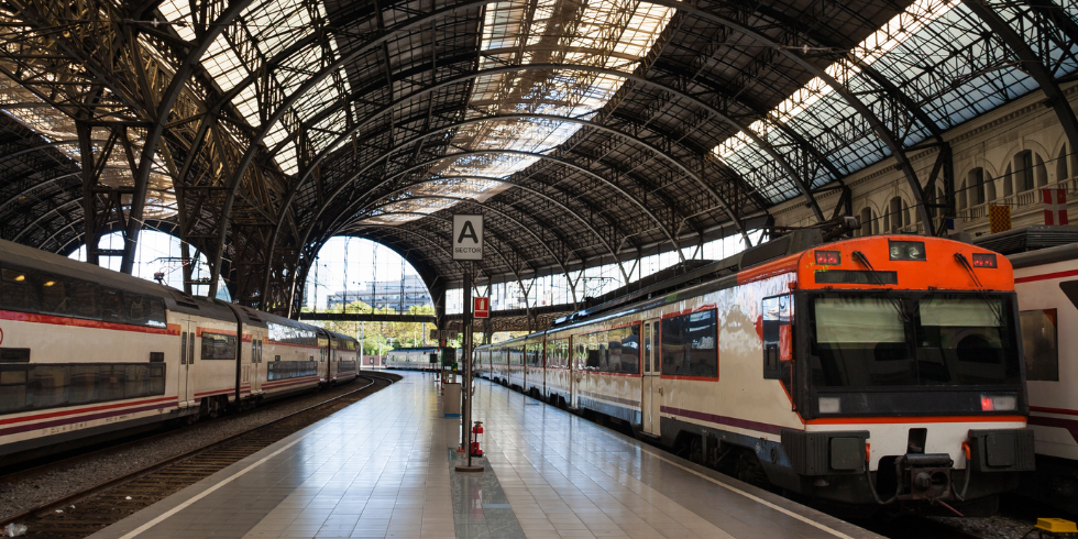 Trains coming and going in a station